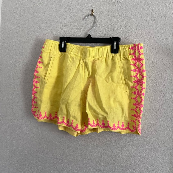 Lilly Pulitzer LARYN LINEN SHORT Calla Yellow sz L - Picture 4 of 8